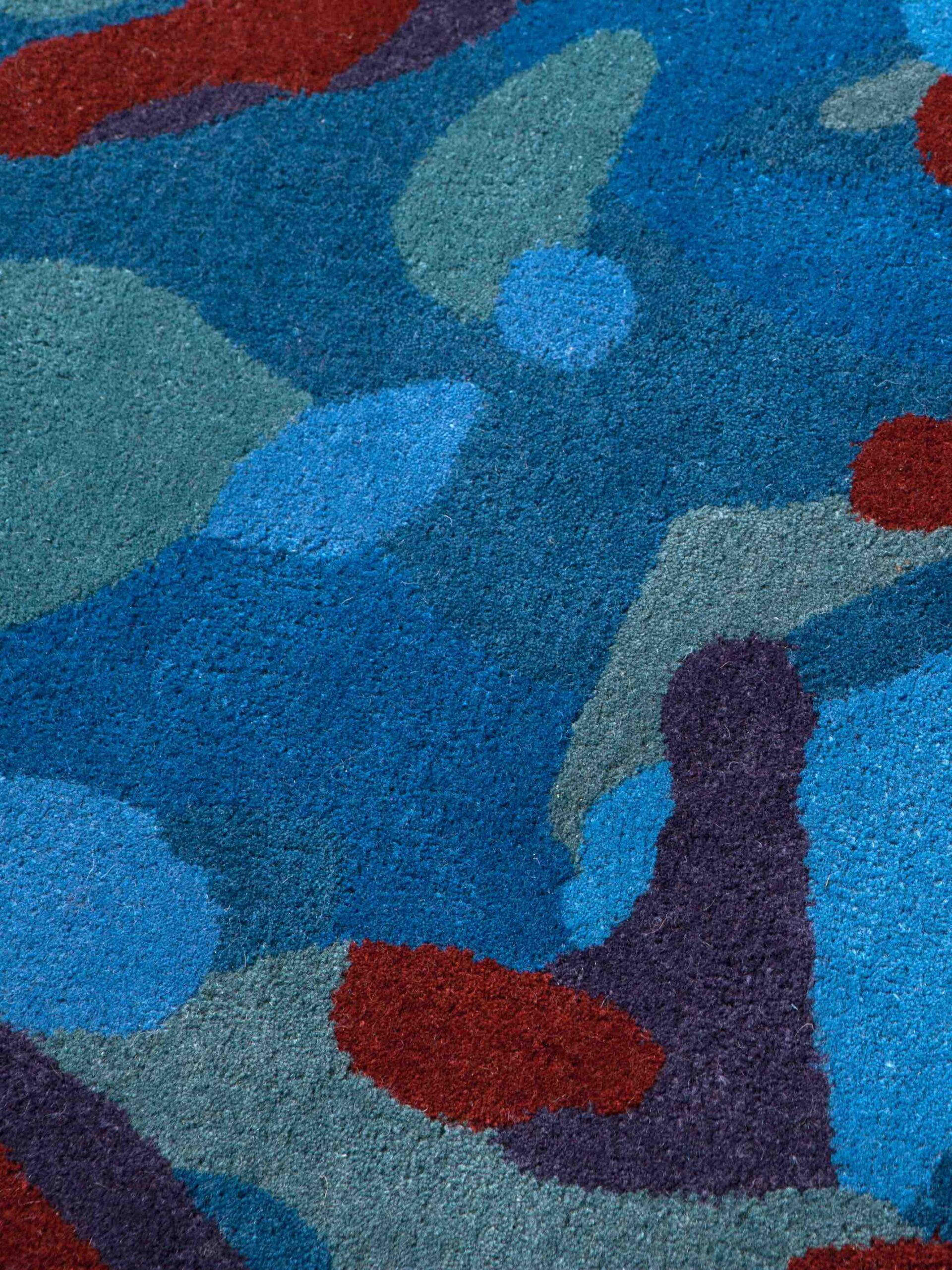 Camouflage Macro Blue Wool / Viscose Rug