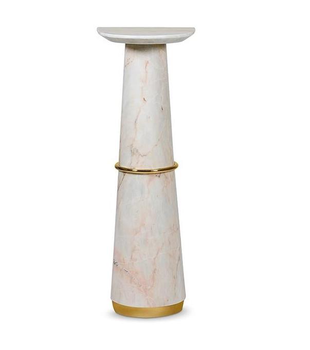 Marble Sculpted Pedestal Table
