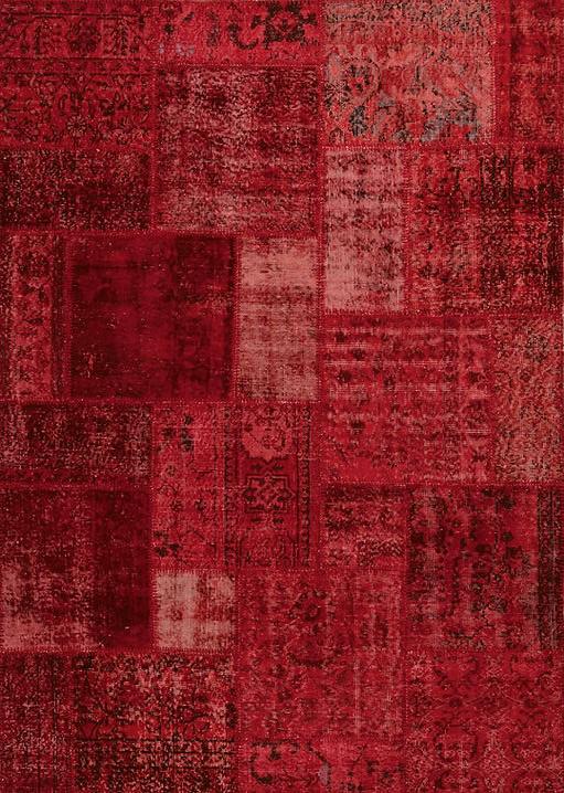 Red Patchwork Luxury Rug