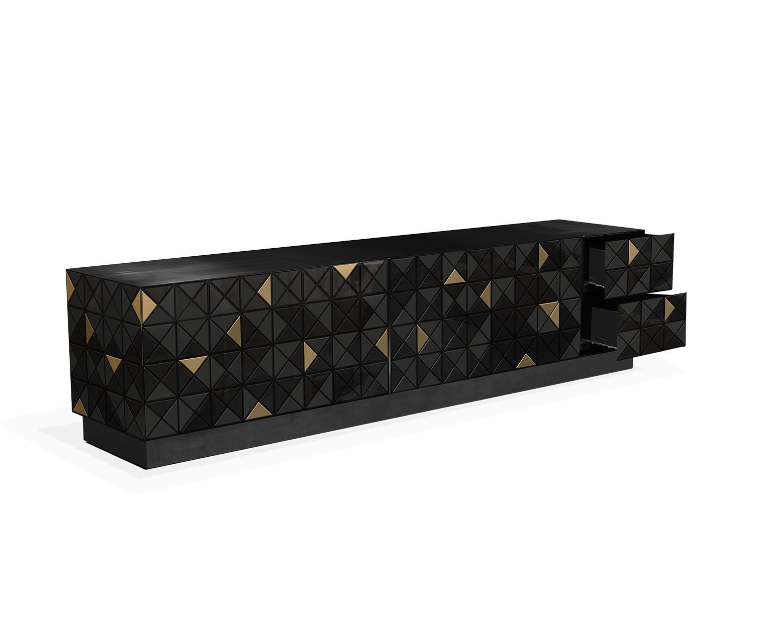Mosaic Black TV Designer Cabinet