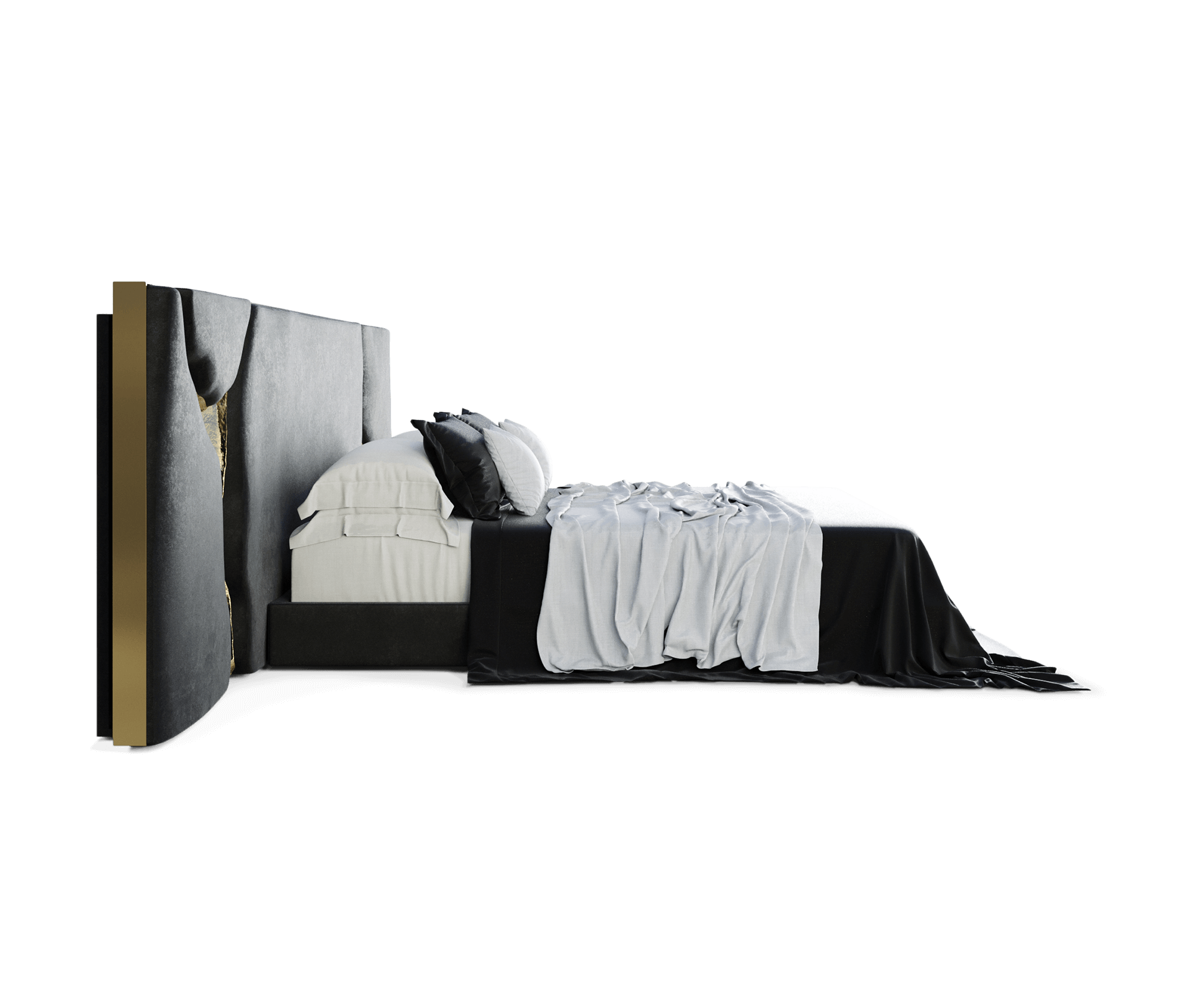 Fissure Black Designer Headboard