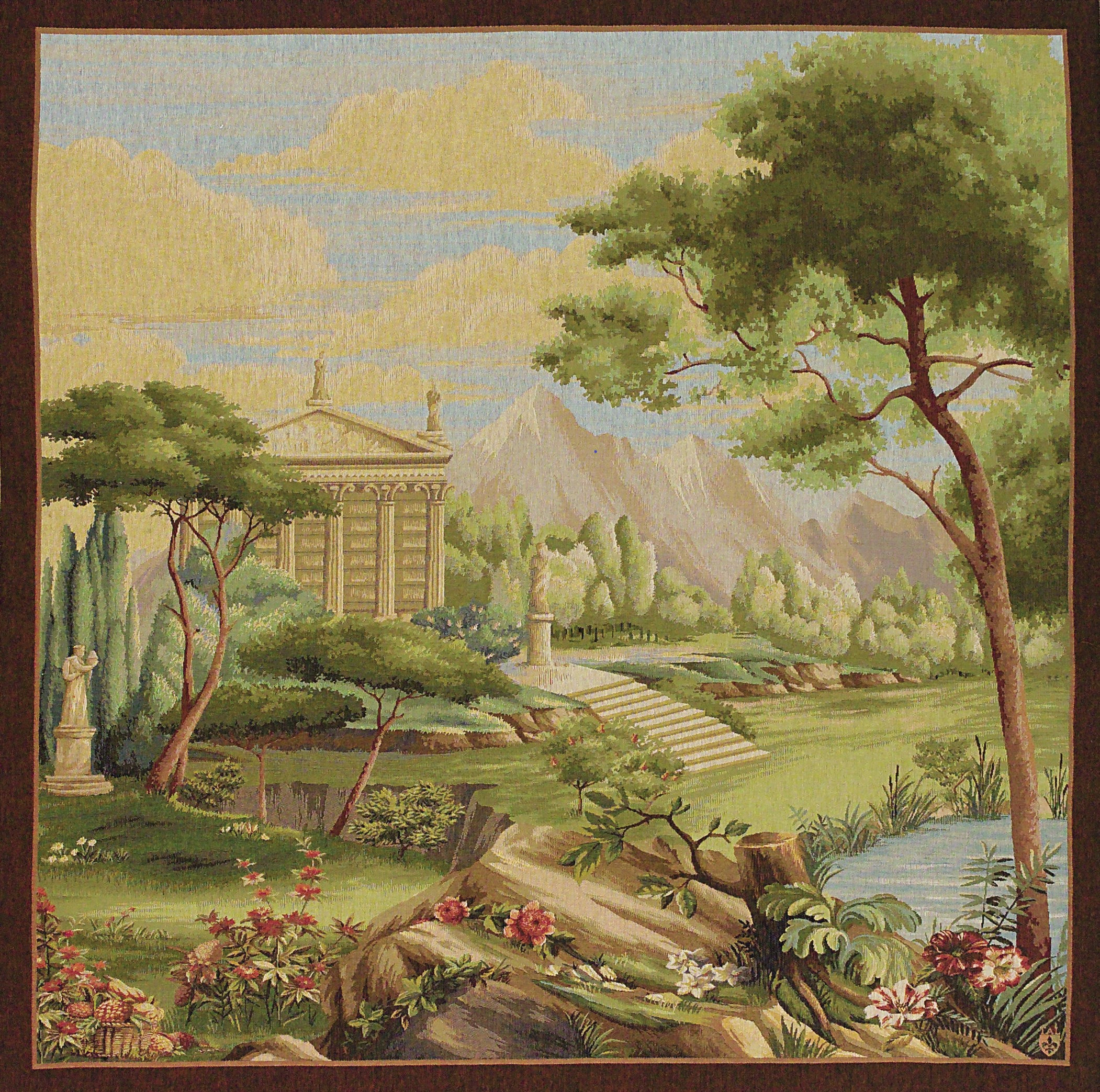 Panoramic View of a Garden French Tapestry