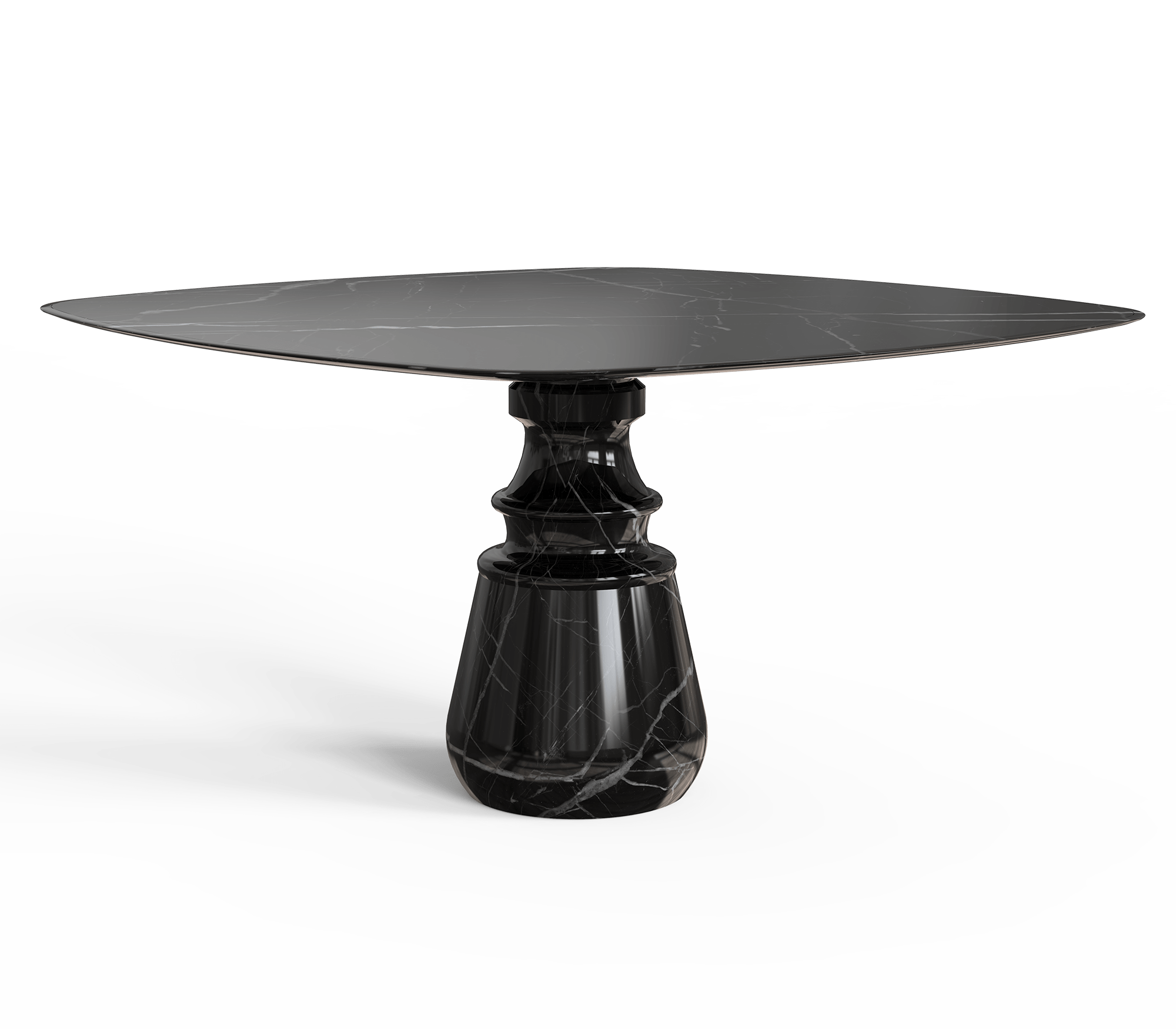 Obsidian Square Nero Marquina Luxe Dining Table