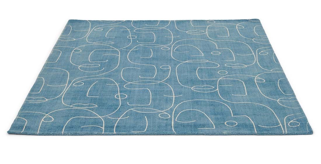 Teal Handwoven NZ Wool Rug ☞ Size: 200 x 280 cm