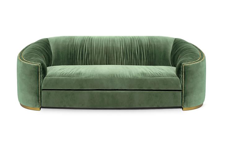 Premium Comfort Green Curved Elegant Sofa