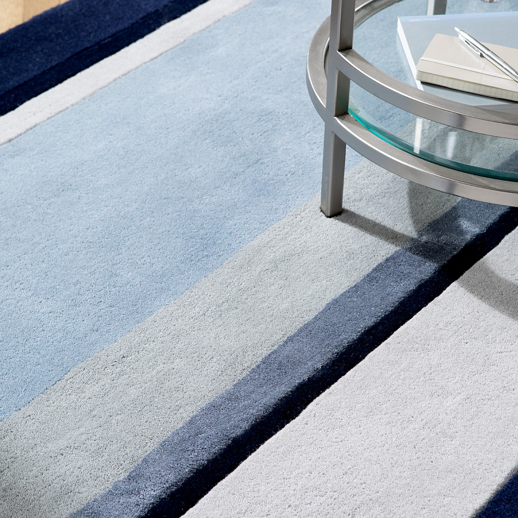 Eaton Striped Cotton Rug | Size: 170 x 240 cm
