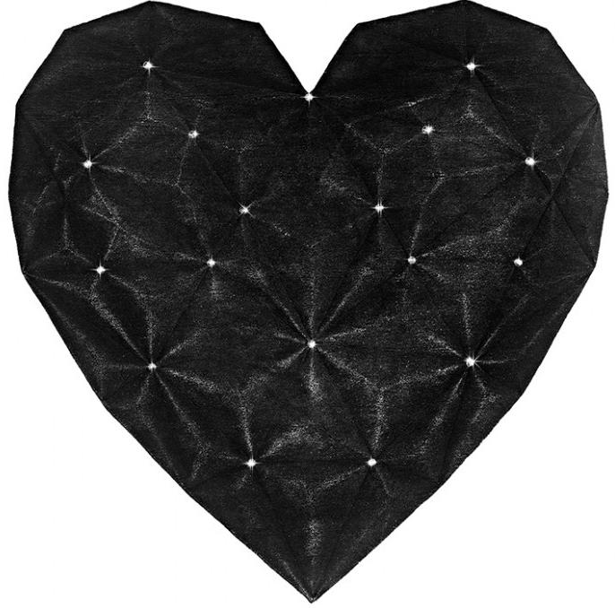 Diamond Heart Black Rug 200 x 200 cm