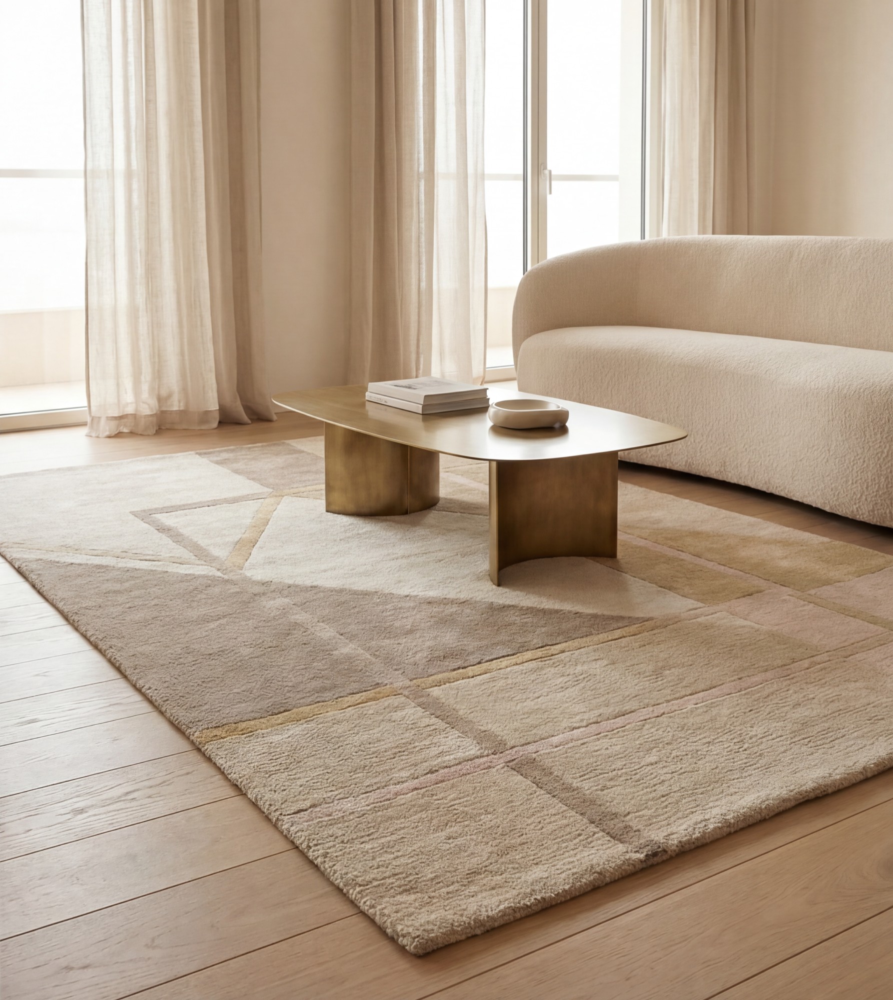 Stone Geometry Handwoven Rug