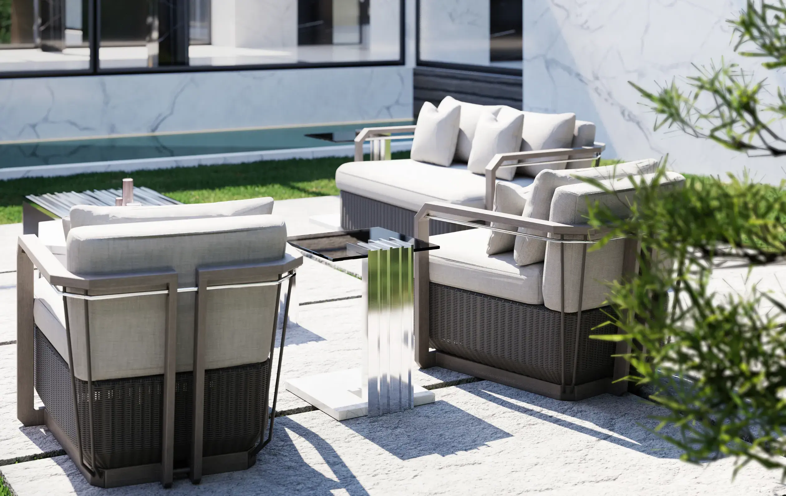 Cyclone Grey Side Table - 2