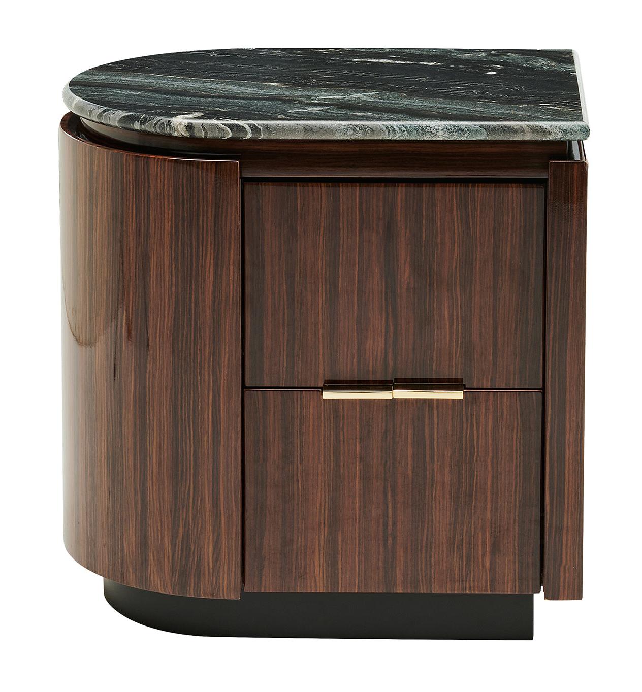 Bea Left Dark Wood Italian Bedside Table