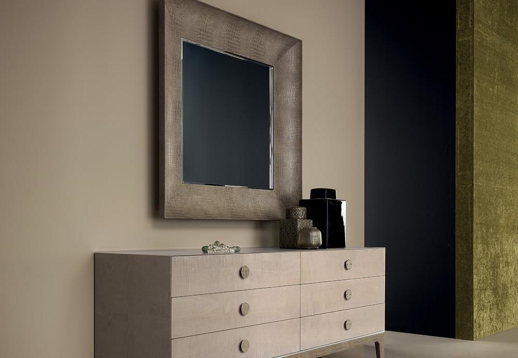 Luxe Leather-Encased Wall Mirror