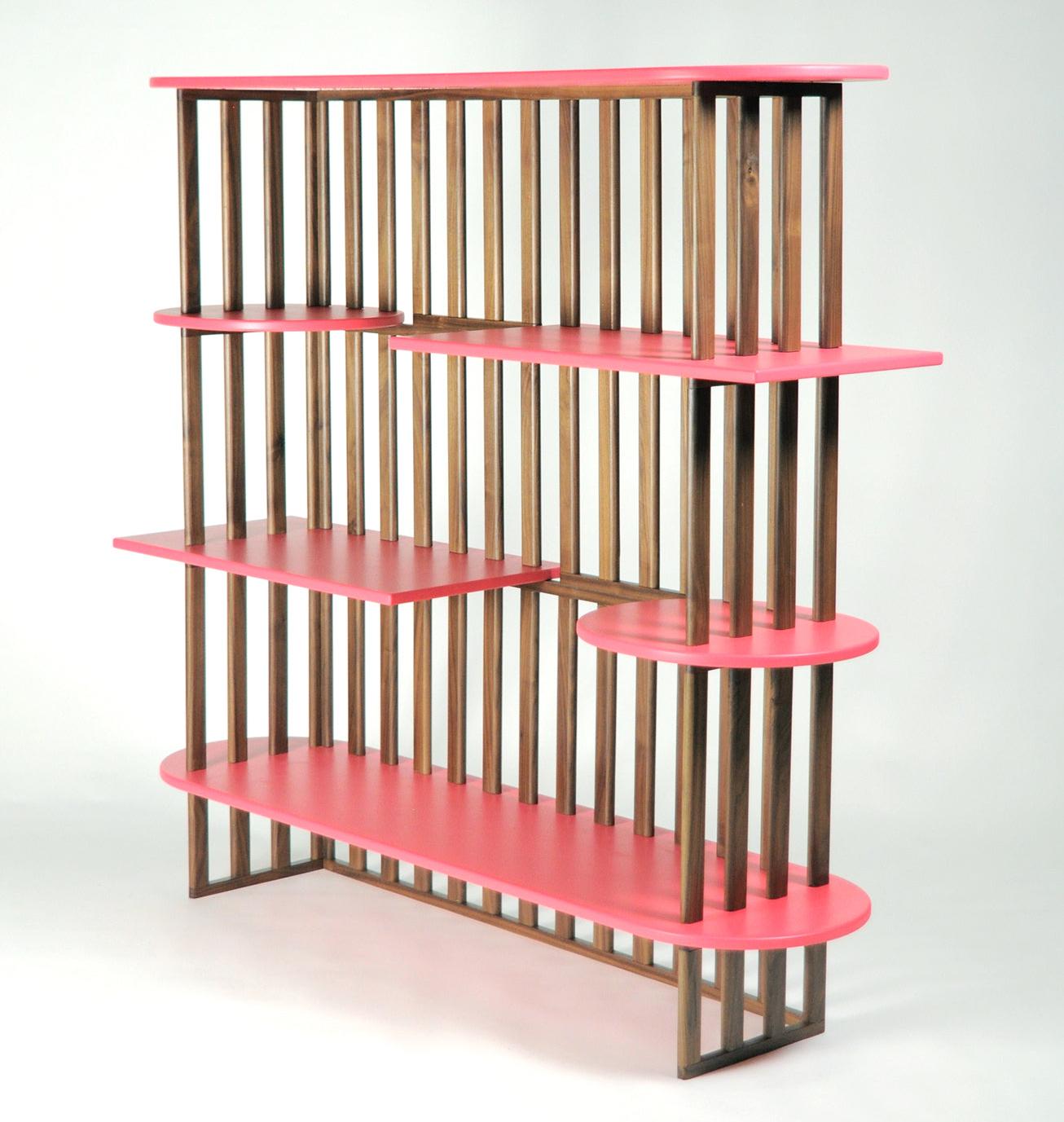 Pink Four-Level Display Shelf