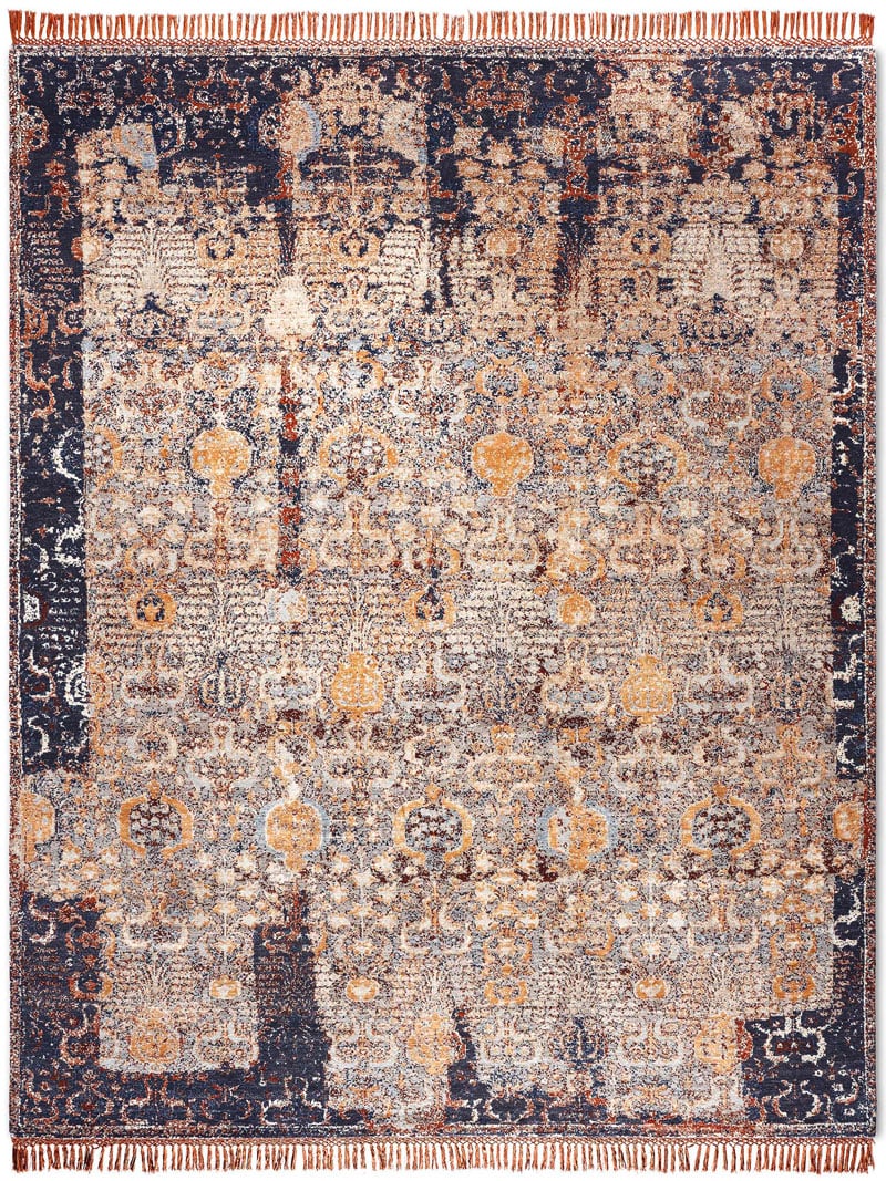 Block Silk / Wool Rug