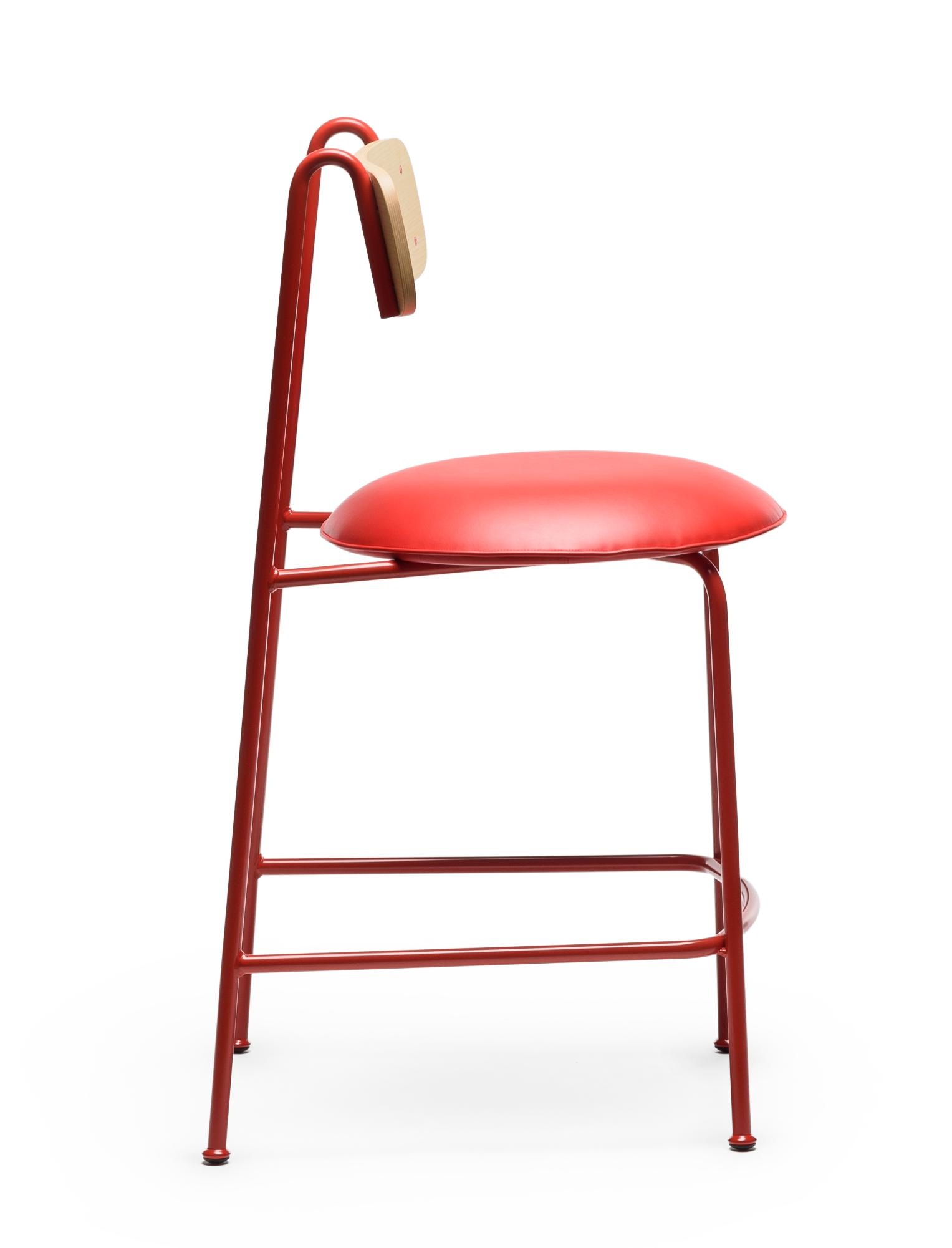 Lena Red Ash Wood Bar Chair