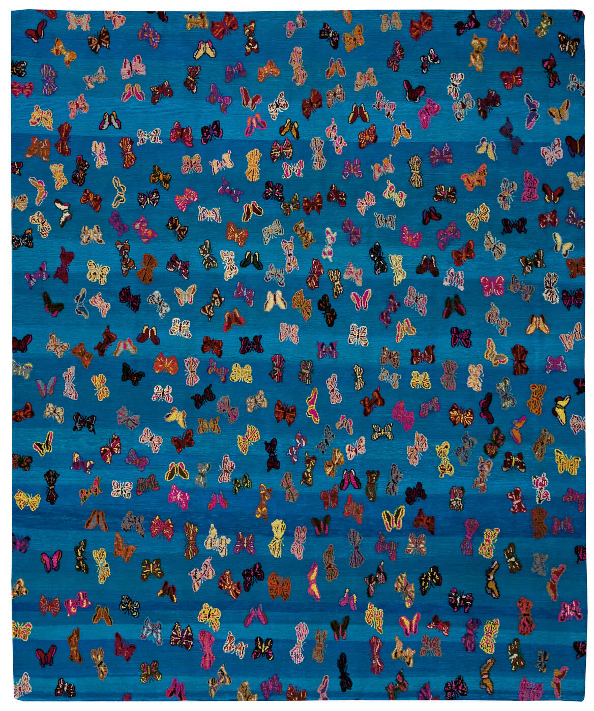 Butterflies Blue Hand-woven Luxury Rug | Size: 200 x 300 cm