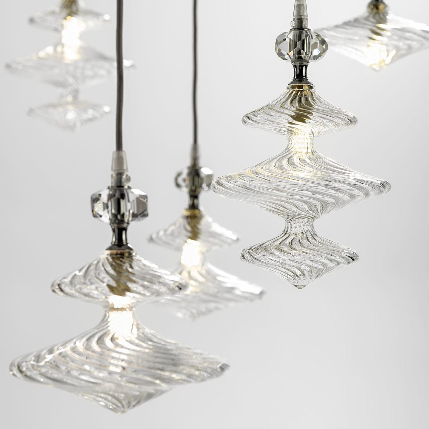 Contemporary Adjustable Glass Chandelier