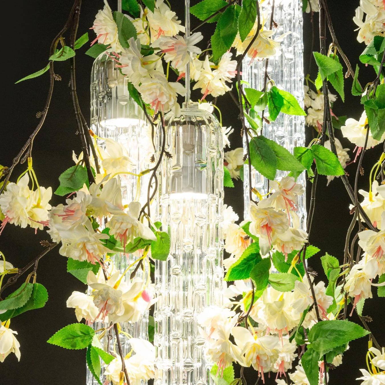 White Cascade Small Handcrafted Chandelier