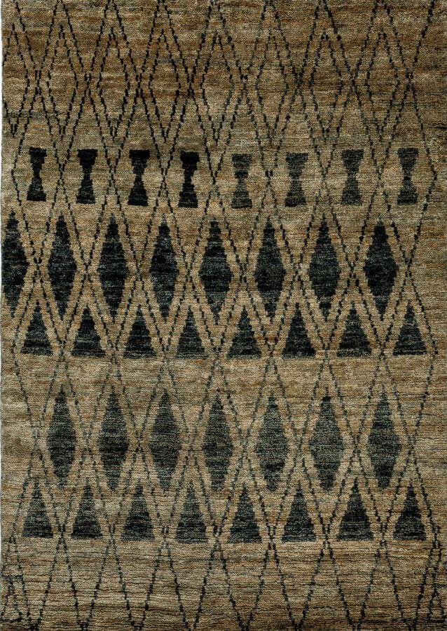Indian Hand-knotted Brown Jute Rug Himalaya Charcoal
