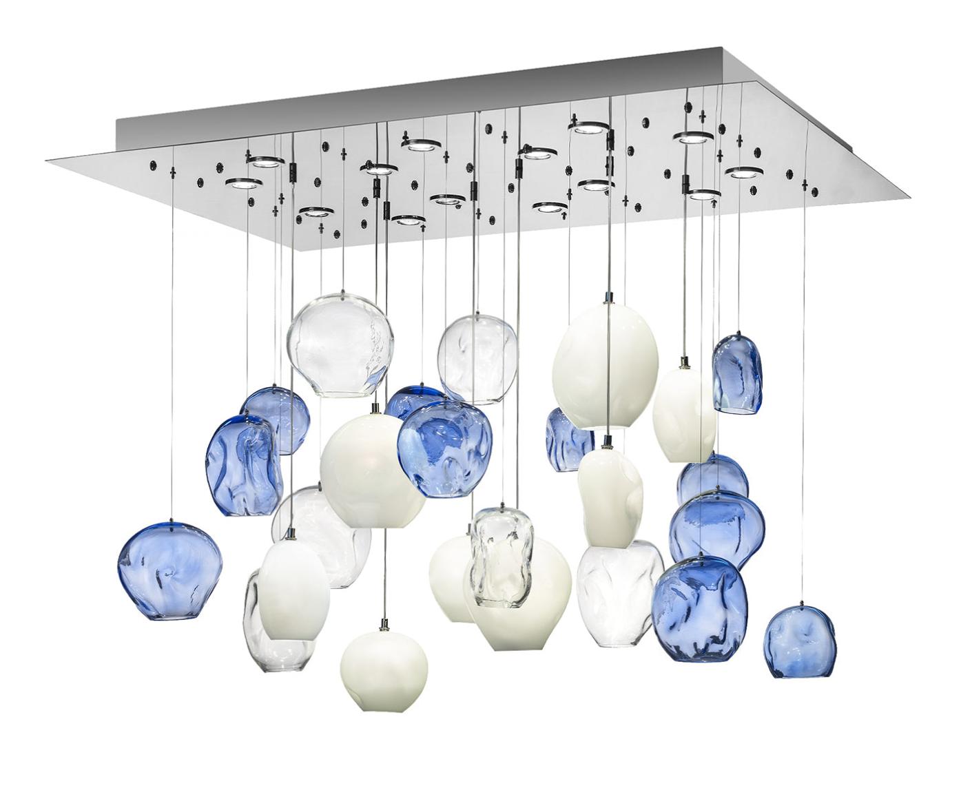 Blue Motion Murano Chandelier