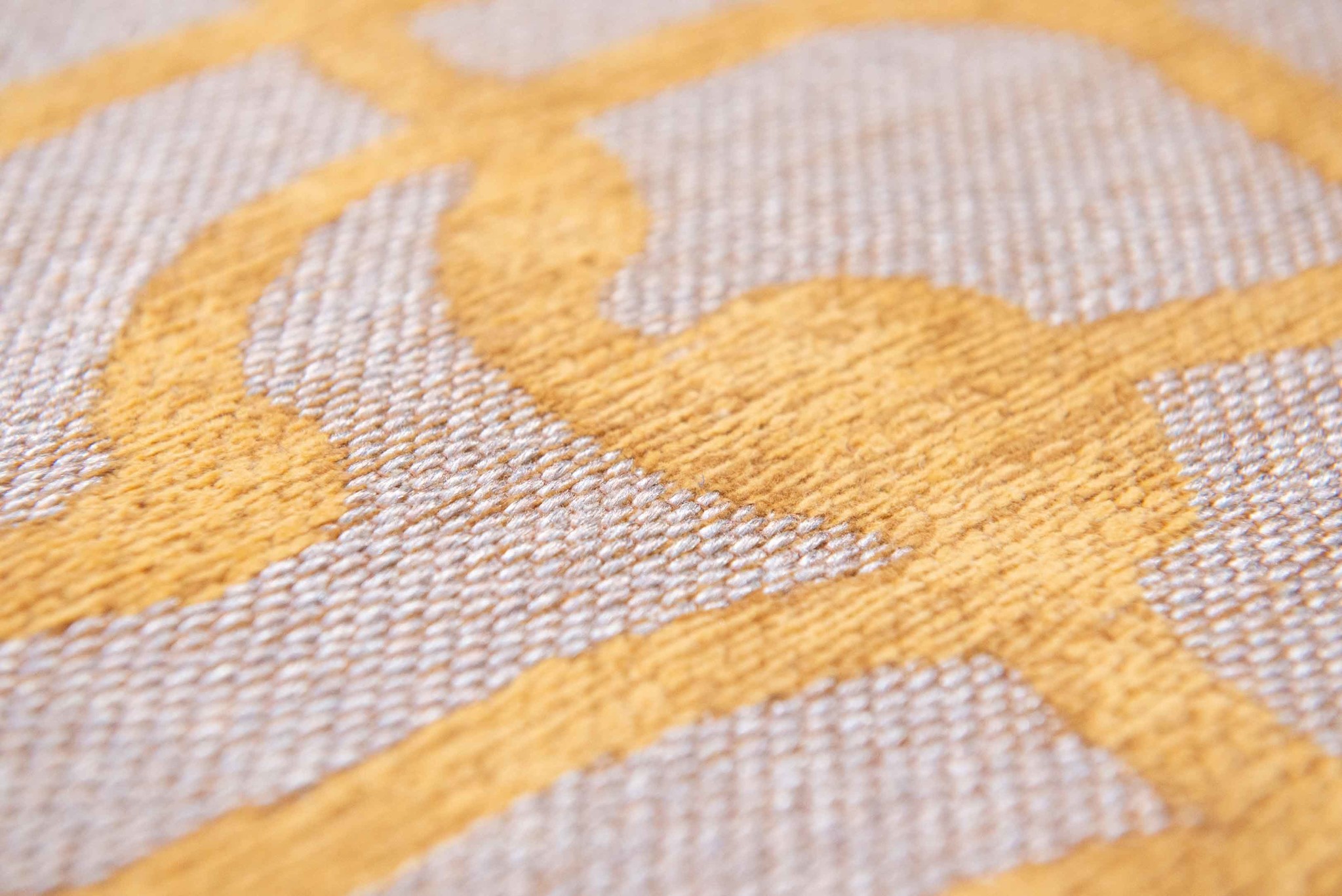 Abstract Gold Flatwoven Rug