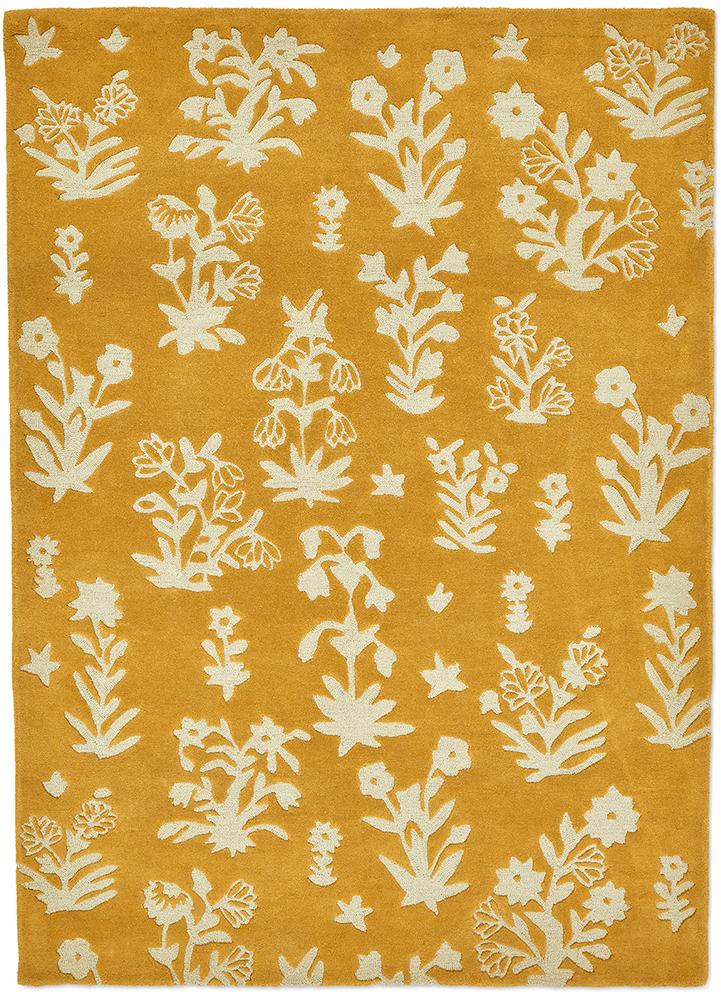 Woodland Glade Gold Rug | Size: 140 x 200 cm