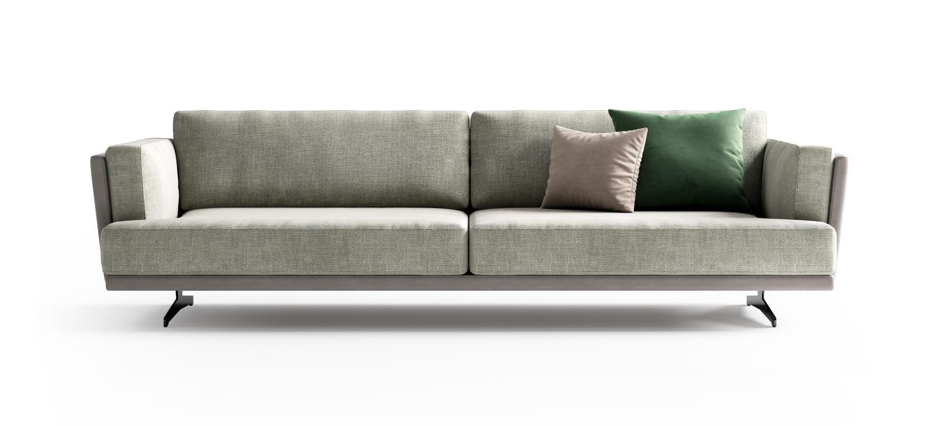 Italian Fabric & Leather Sofa 284 cm