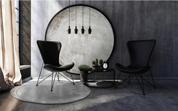 Luna Grey Round Rug ☞ Size: Ø 170 cm