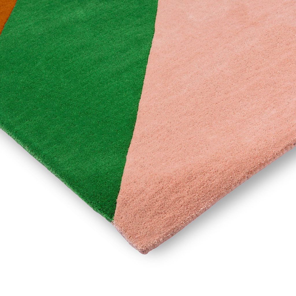 Rainbow Stripe Emerald/Amber Rug | Size: 170 x 240 cm