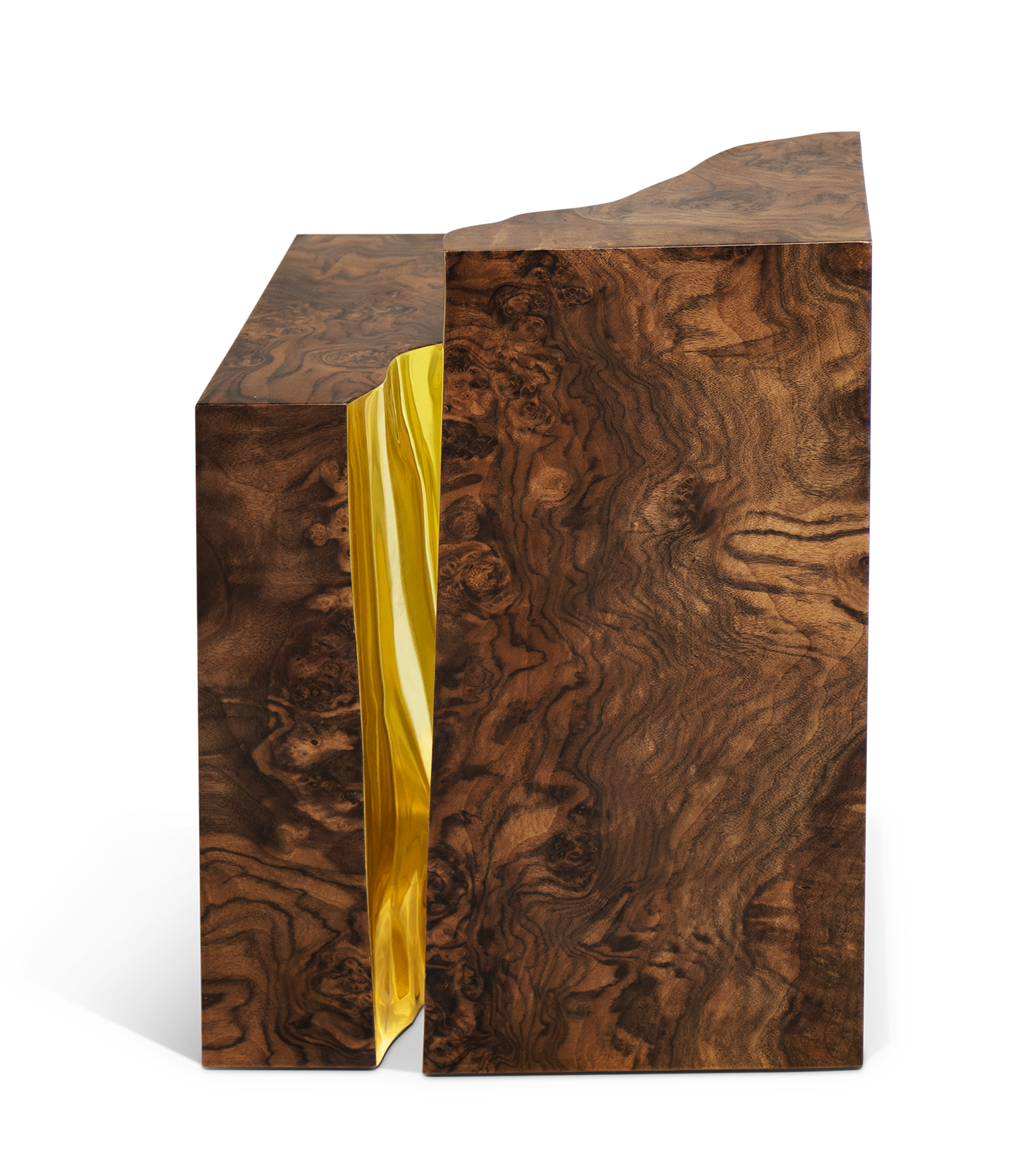 Fissure Walnut Designer Side Table