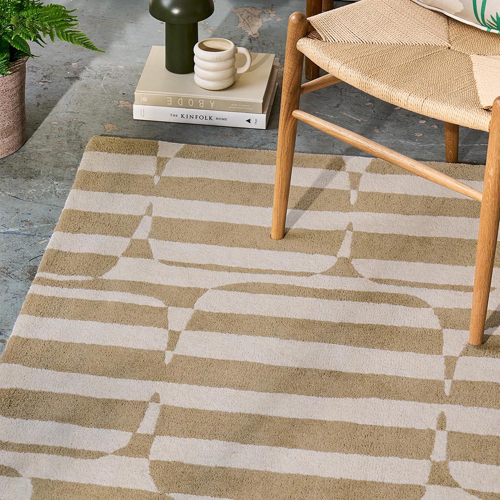 Block Stripe Pebble Rug | Size: 120 x 180 cm