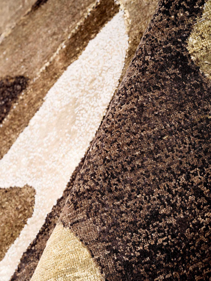 Chocolate Hand-Knotted Silk / Wool Rug
