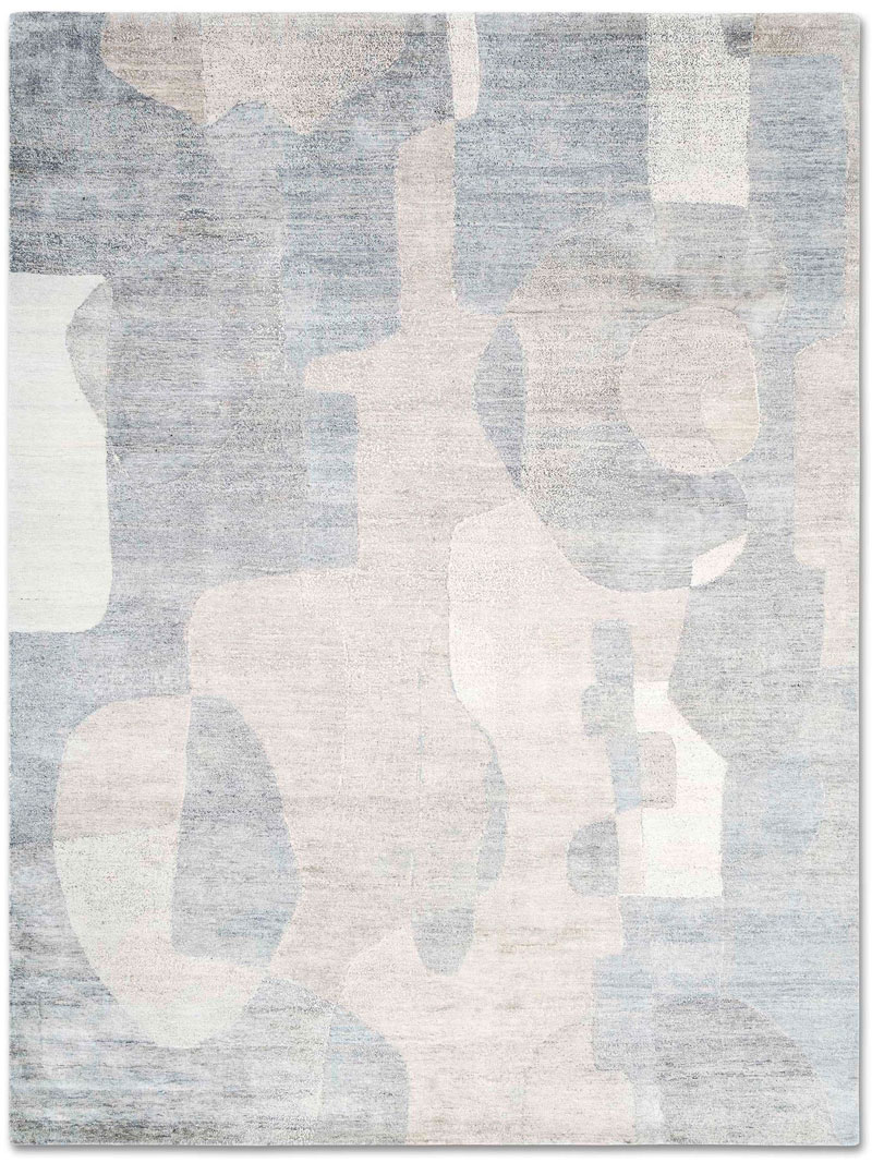 Snow Silver Hand-Knotted Wool / Silk Rug