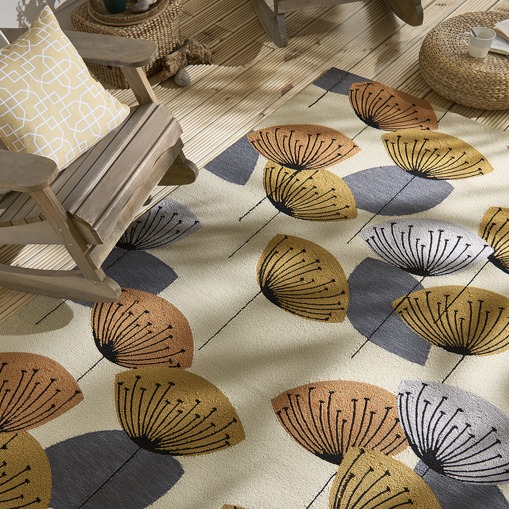 Dand. Clocks Och / Sil Outdoor Rug | Size: 250 x 350 cm