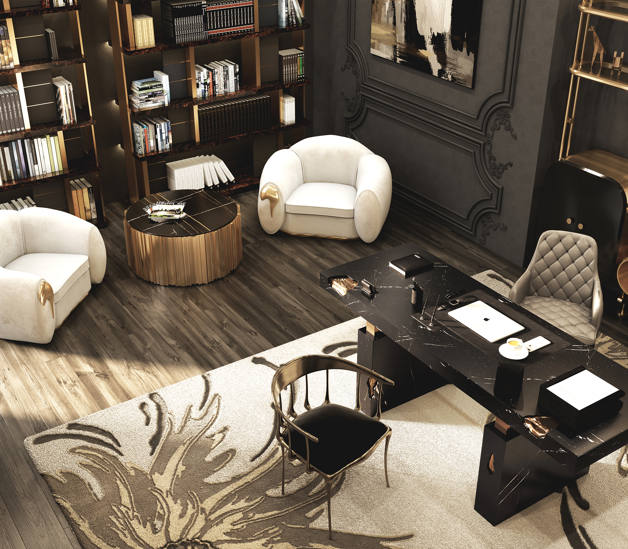 Nero Marquina Luxe Desk