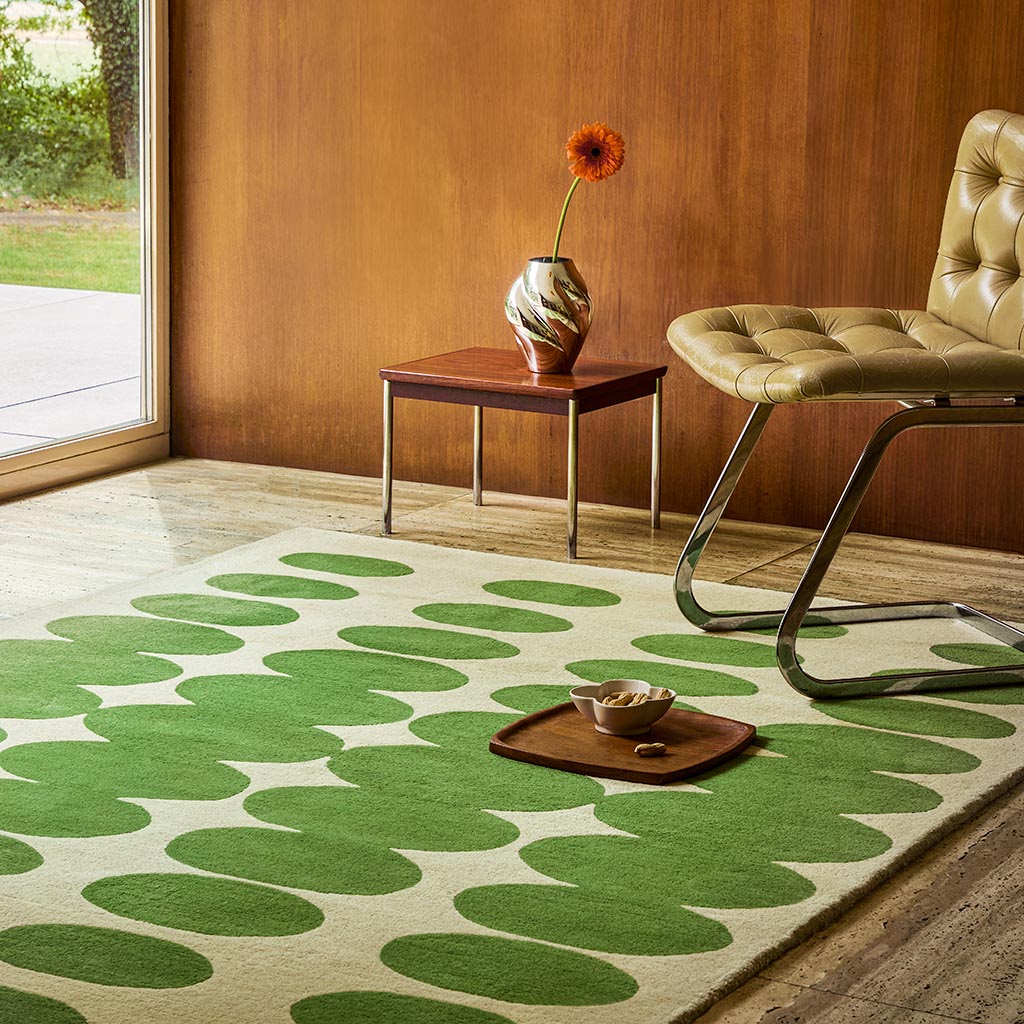 Optical Green / Cream Rug | Size: 250 × 350 cm