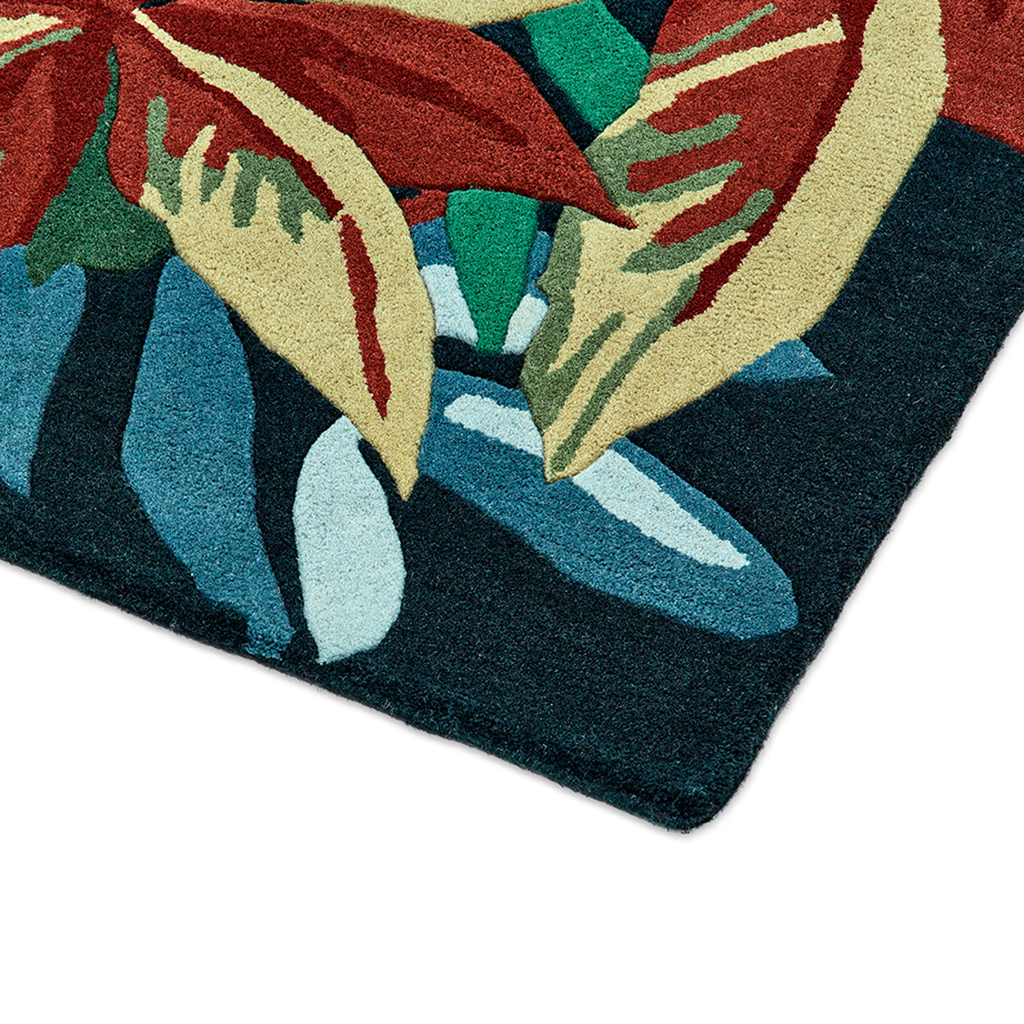 Forest  Green / Blue Rug ☞ Size: 170 x 240 cm