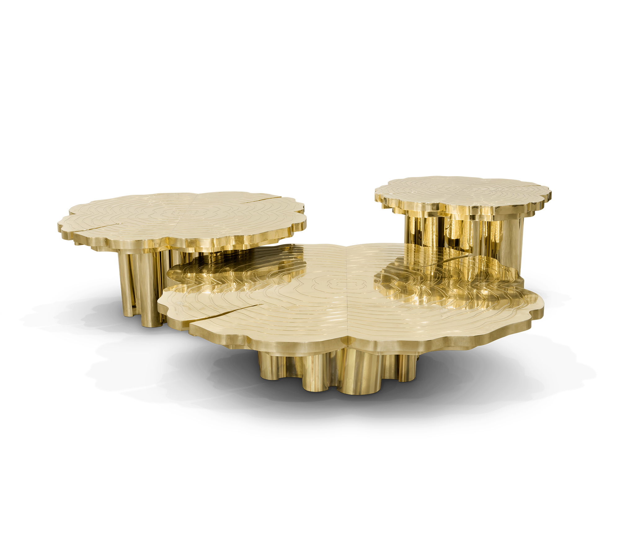 Gold 3-Piece Coffee Table Set