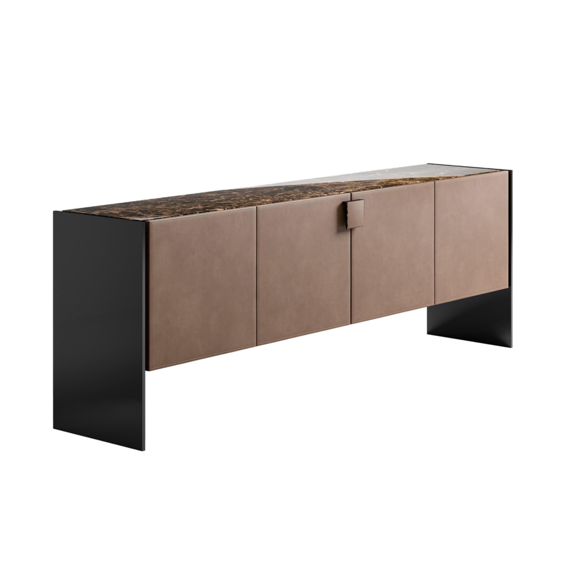 Italian Sideboard with Leather Doors