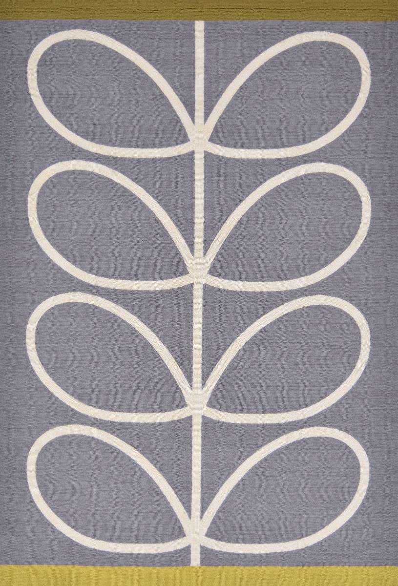 Giant Leaves Outdoor Handtufted Grey Premium Rug
