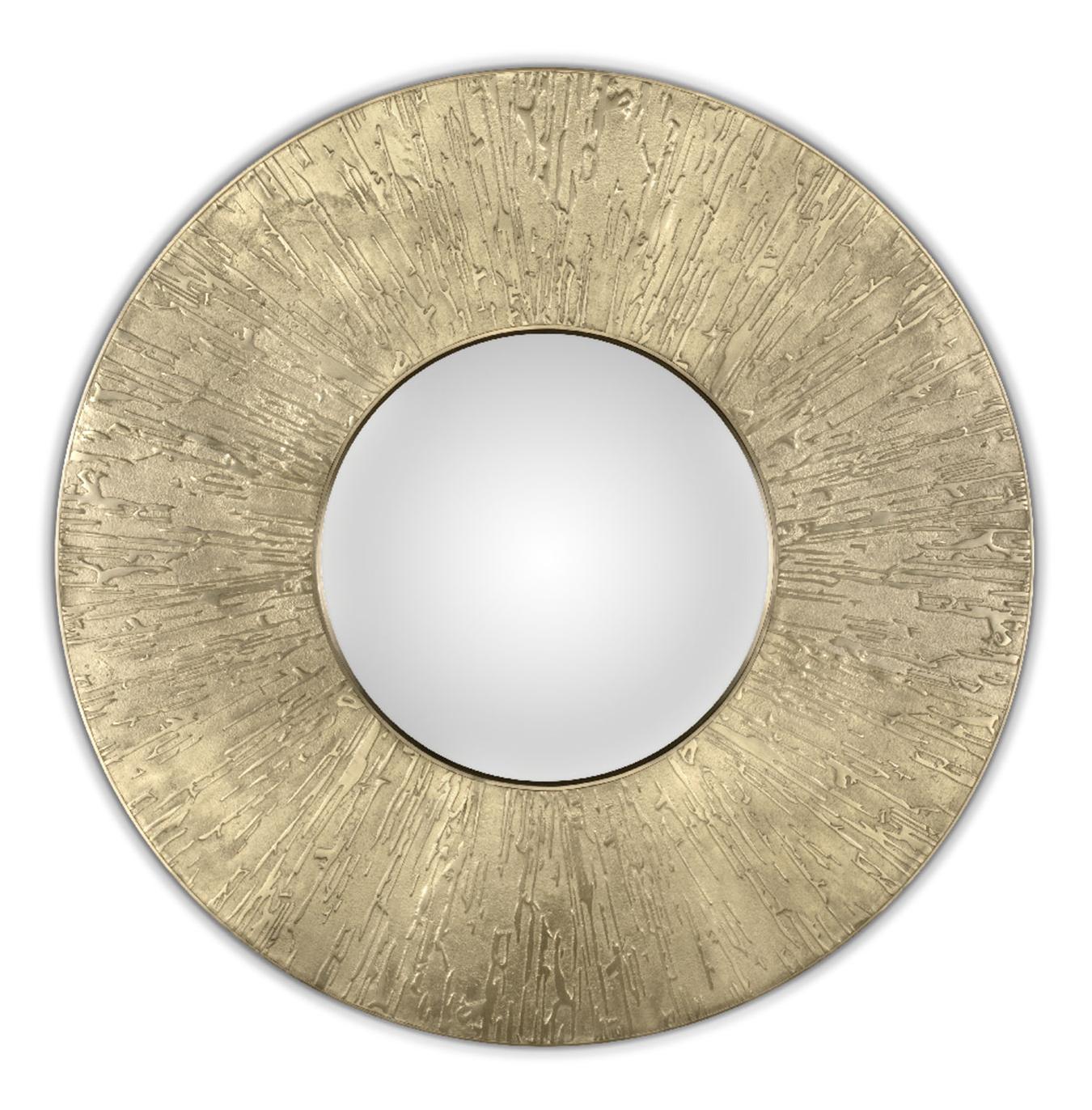 Round Brass Accent Bold Mirror