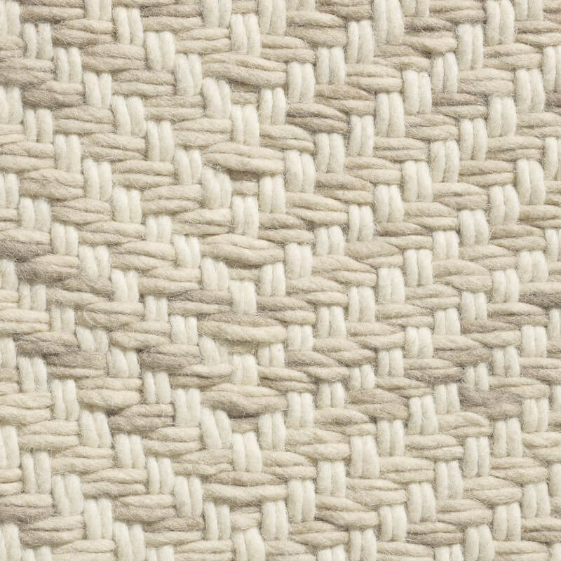 Flat Woven Beige Wool Rug
