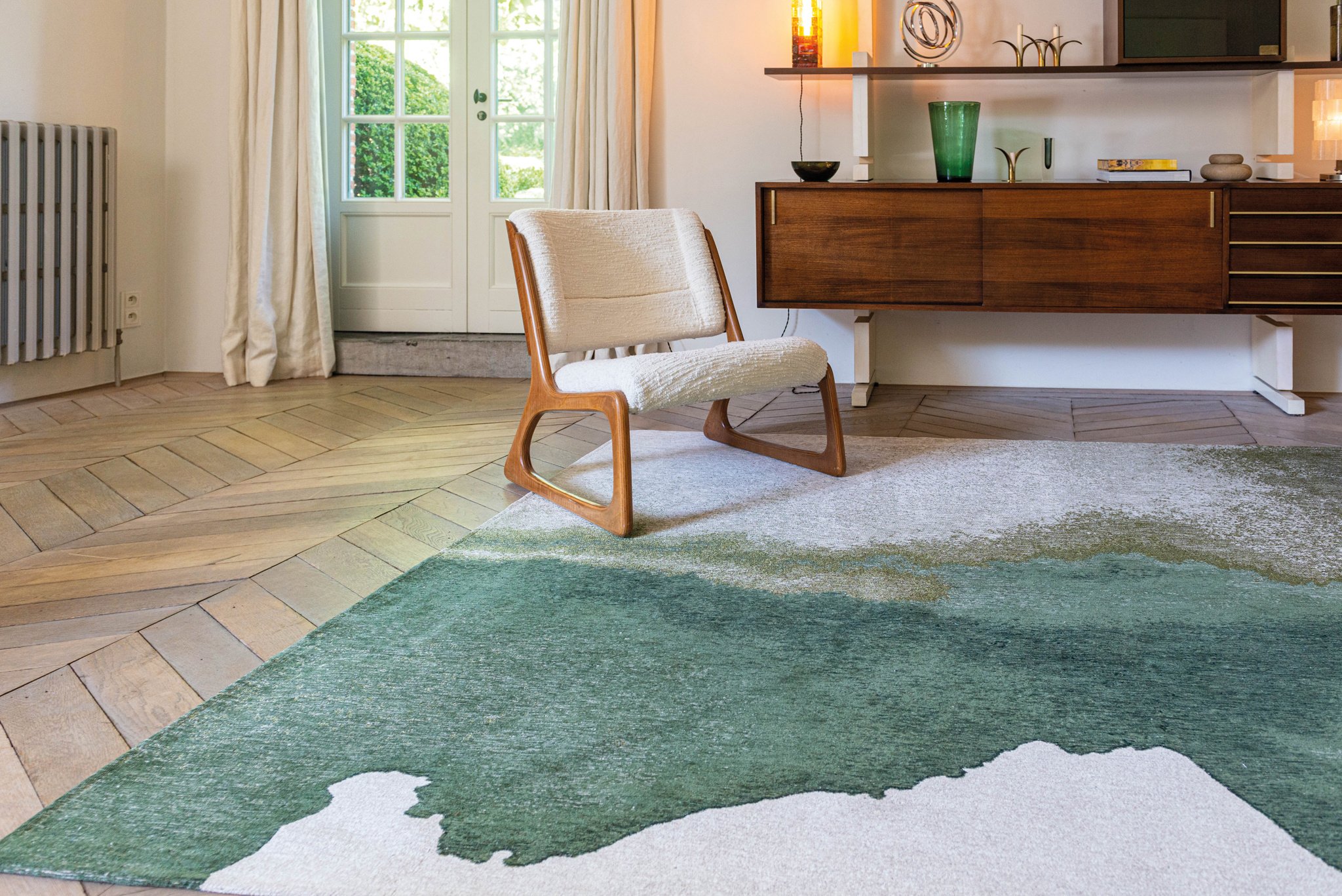 Palm Green Flatweave Rug | Size: 280 x 390 cm