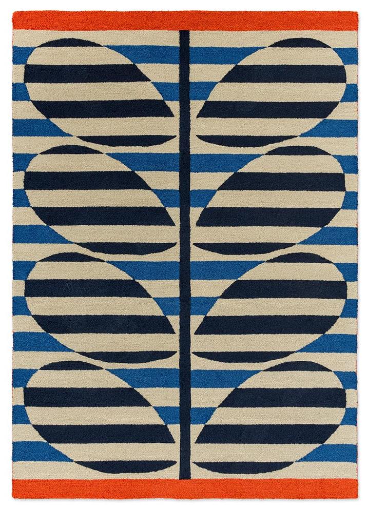 Striped Branch Azure Outdoor Rug | Size: 140 x 200 cm