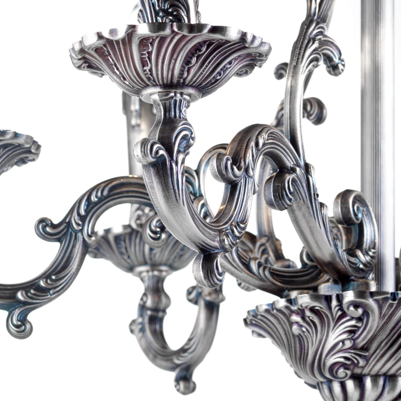Classic Blue Silver Chandelier