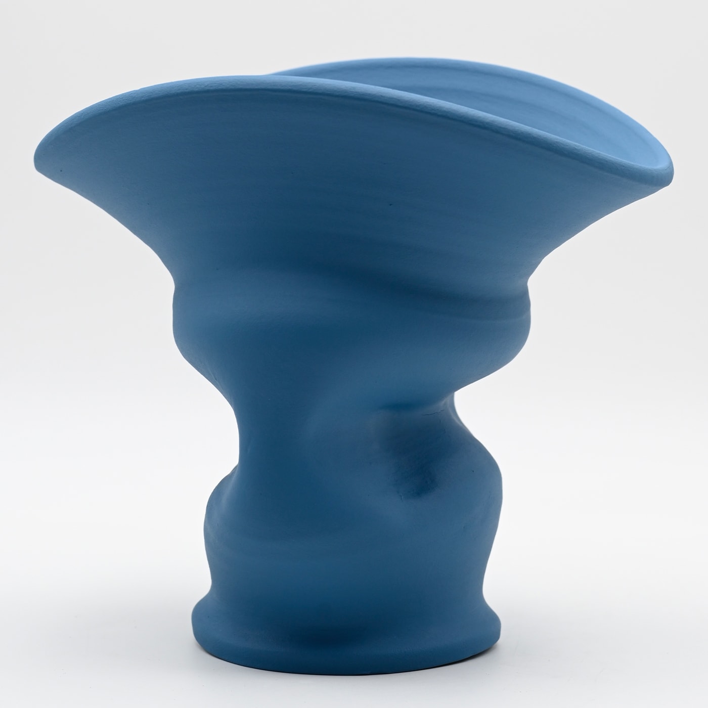 Blue Sculptured Italian Elegance Vase