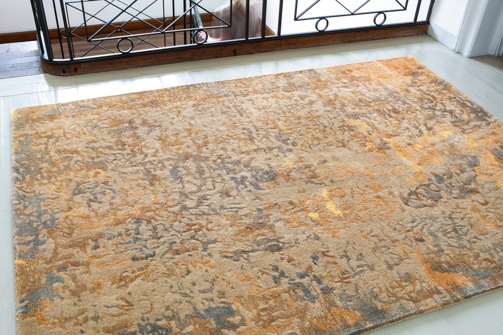 Viscose / Wool Hand-woven Yellow Luxury Rug | Size: 170 x 240 cm