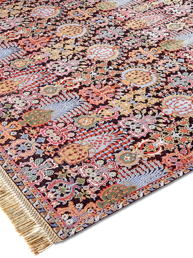 Isfahan Purple Hand-Knotted Silk / Wool Rug