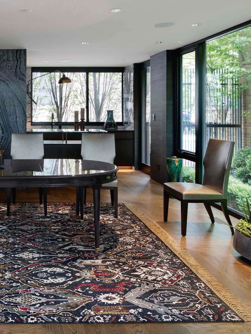 KavaBagh Black Wool & Silk Rug