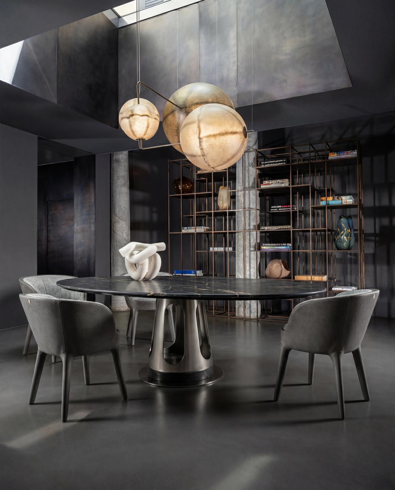 Aura Marble-Top Dining Table