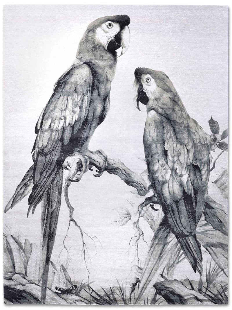 Two Parrots Hand-Woven Exquisite Rug ☞ Size: 122 x 183 cm